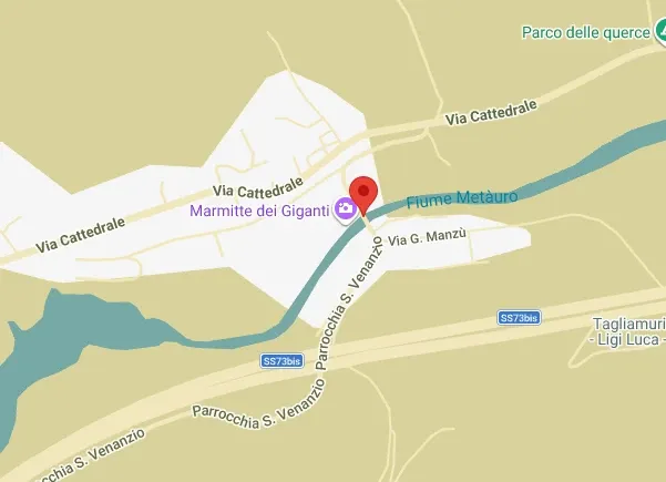 Mappa topografica indicativa dell’area delle Marmitte dei Giganti a San Lazzaro